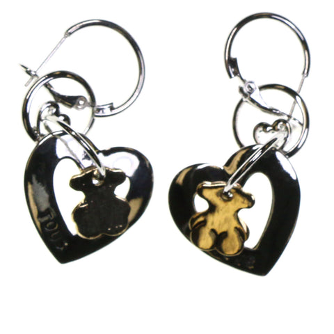 Bears Dangle-Earrings Silver-Tone & Gold-Tone Colored #2238