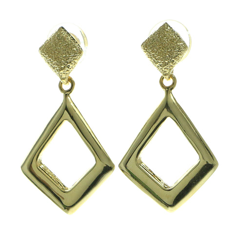 Gold-Tone Metal Dangle-Earrings #641