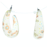 Flower Hoop-Earrings Clear & Multi Colored #644
