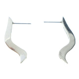 Silver-Tone Metal Stud-Earrings #646