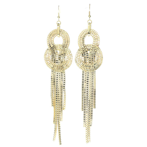 Gold-Tone Metal Dangle-Earrings #674