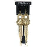 Gold-Tone Metal Dangle-Earrings #674