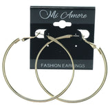 Gold-Tone Metal Hoop-Earrings #676