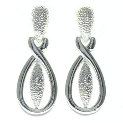 Silver-Tone Metal Dangle-Earrings #695