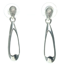 Silver-Tone Metal Dangle-Earrings #699