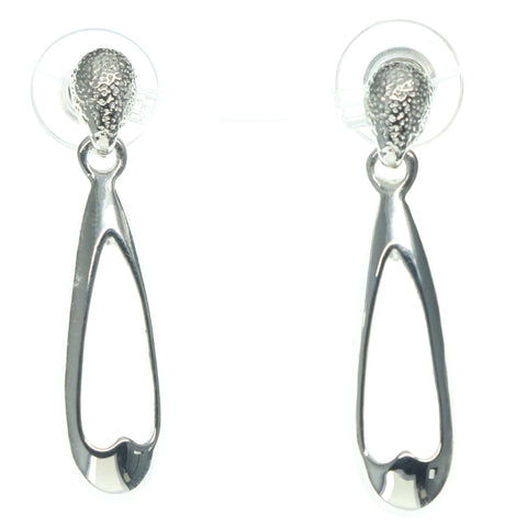 Silver-Tone Metal Dangle-Earrings #699