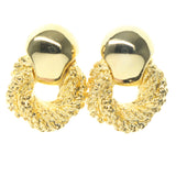Gold-Tone Metal Stud-Earrings #720
