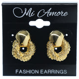 Gold-Tone Metal Stud-Earrings #720