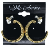Gold-Tone Metal Hoop-Earrings #733