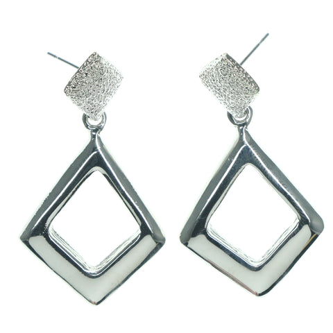 Silver-Tone Metal Dangle-Earrings #756