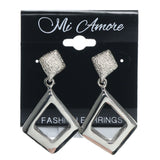 Silver-Tone Metal Dangle-Earrings #756