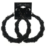 Black Metal Hoop-Earrings #779