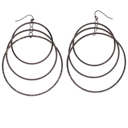 Glitter Dangle-Earrings Bronze-Tone Color  #843