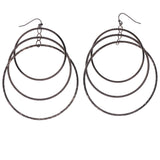 Glitter Dangle-Earrings Bronze-Tone Color  #843