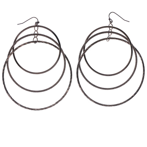 Glitter Dangle-Earrings Bronze-Tone Color  #843