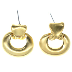 Gold-Tone Metal Stud-Earrings #849