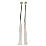 Gold-Tone & Silver-Tone Colored Metal Dangle-Earrings With Crystal Accents #890