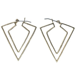Gold-Tone Metal Hoop-Earrings #913