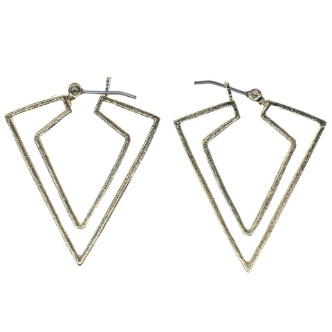 Gold-Tone Metal Hoop-Earrings #913