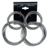 Silver-Tone Metal Dangle-Earrings #921