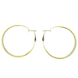 Gold-Tone Metal Hoop-Earrings #945