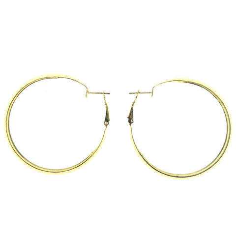 Gold-Tone Metal Hoop-Earrings #945