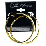 Gold-Tone Metal Hoop-Earrings #945