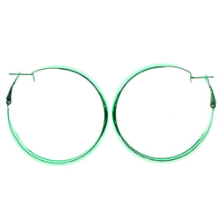 Green Metal Hoop-Earrings #946
