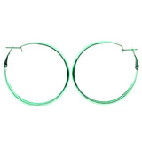 Green Metal Hoop-Earrings #946