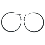 Black Metal Hoop-Earrings #947