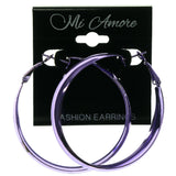 Purple Metal Hoop-Earrings #949