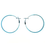 Blue Metal Hoop-Earrings #950