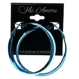 Blue Metal Hoop-Earrings #950
