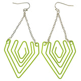 Yellow & Gold-Tone Colored Metal Dangle-Earrings #993