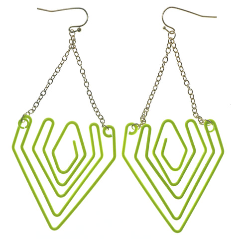Yellow & Gold-Tone Colored Metal Dangle-Earrings #993