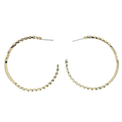 Gold-Tone Metal Hoop-Earrings #1019