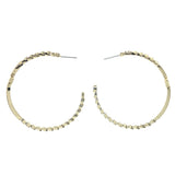 Gold-Tone Metal Hoop-Earrings #1019