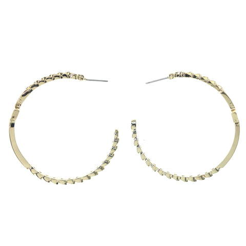 Gold-Tone Metal Hoop-Earrings #1019