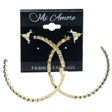 Gold-Tone Metal Hoop-Earrings #1019