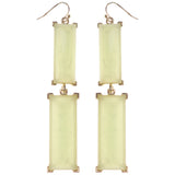 Dangle Earrings With Faceted Accents Green & Gold-Tone Colored #1037 - Mi Amore