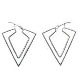 Silver-Tone Metal Hoop-Earrings #1041
