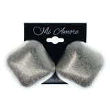 Silver-Tone Metal Stud-Earrings #1053
