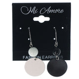 Unique Dangle-Earrings With Bead Accents Black & White Colored #1061