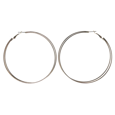 Gold-Tone Metal Hoop-Earrings #1066