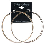 Gold-Tone Metal Hoop-Earrings #1066
