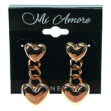 Heart Dangle-Earrings Gold-Tone Color  #1075