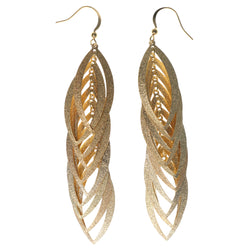 Gold-Tone Metal Dangle-Earrings #1078