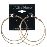 Gold-Tone Metal Hoop-Earrings #1112