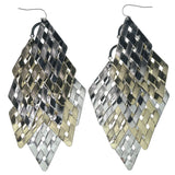 Gold-Tone & Silver-Tone Colored Metal Chandelier-Earrings #1114