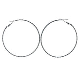 Black & Blue Colored Metal Hoop-Earrings #1130